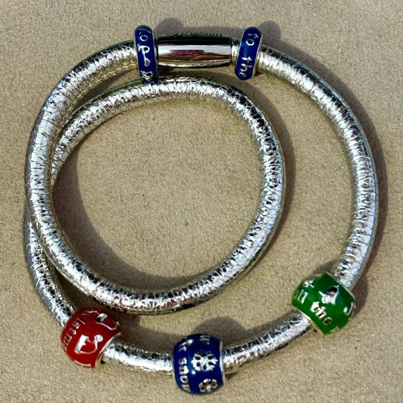 🎄🆕 Brighton Joy to the World spacer Thin blue Christmas bead Retired Gift ready - Picture 10 of 10